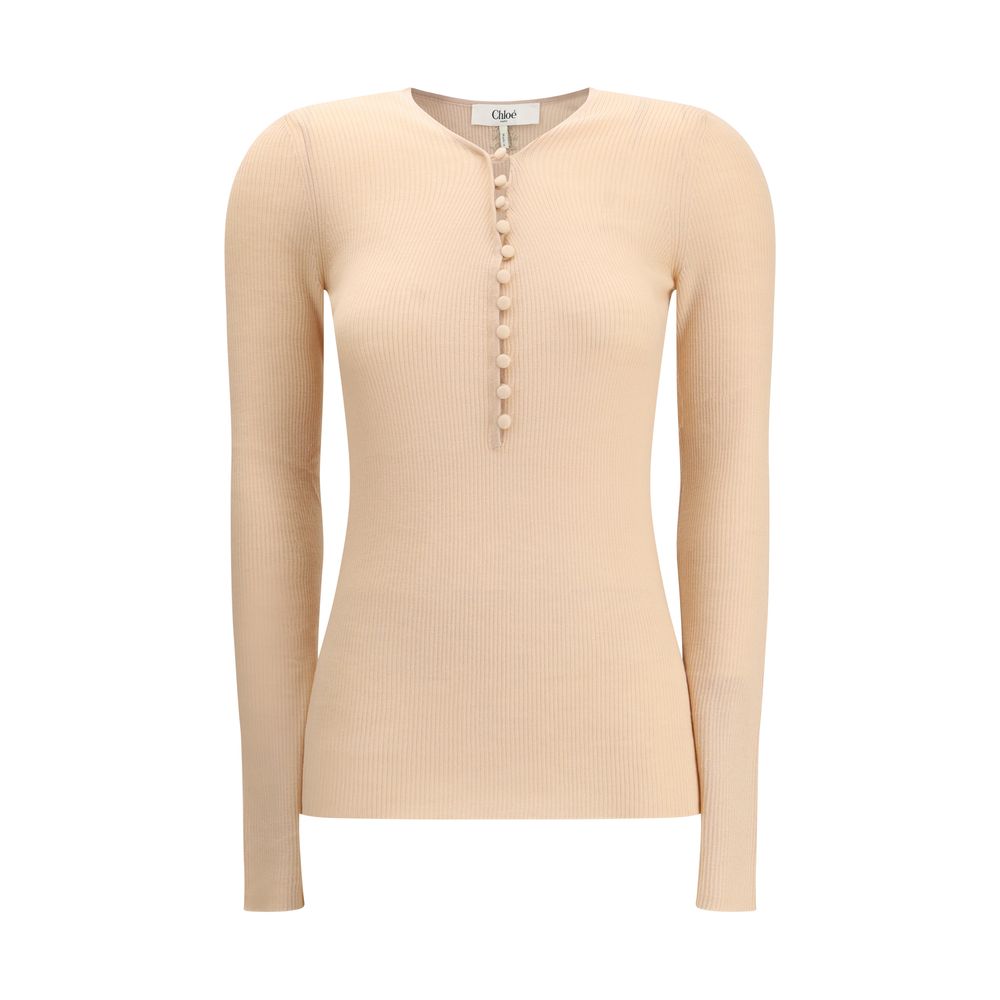 Chloé Merino Wool Henley Sweater